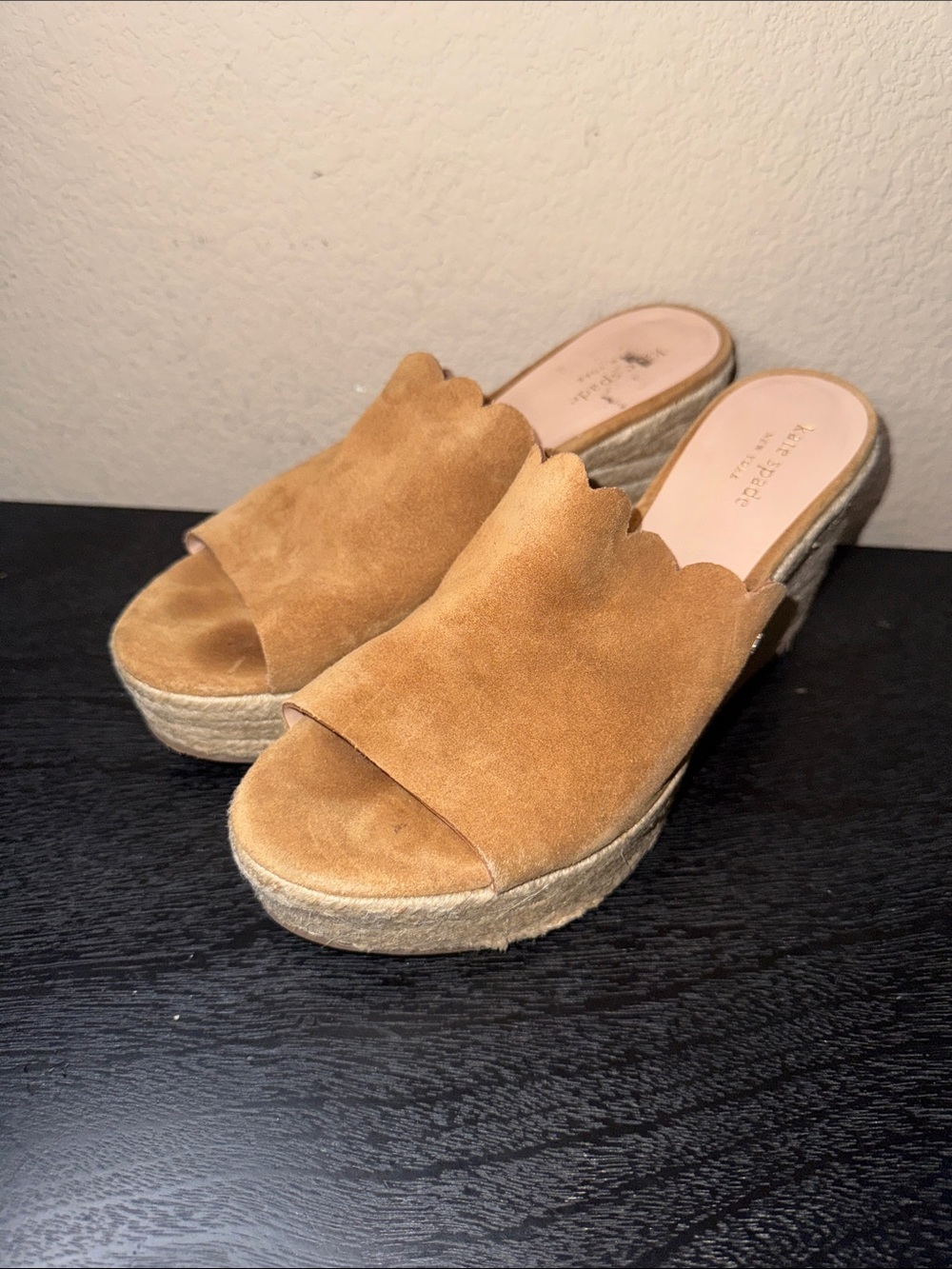 Kate Spade New York Tabby Platform Espidrille Suede Wedge Sandals 8.5